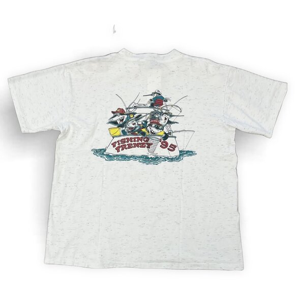L(22.5x26.5) | Vintage 1995 Fishing Tournament T (Stains) - Picture 2 of 5